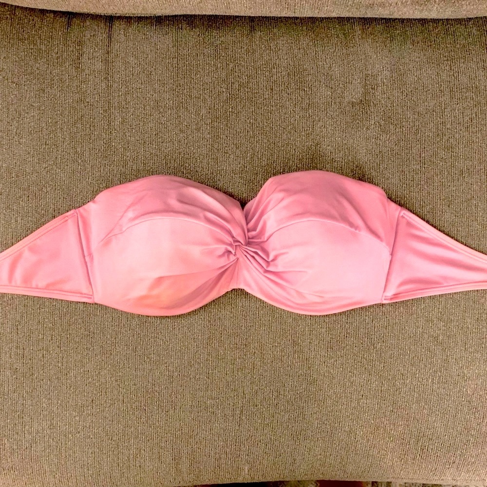 Victoria’s Secret Light Pink Twist Front Bandeau Bikini Top, 36D